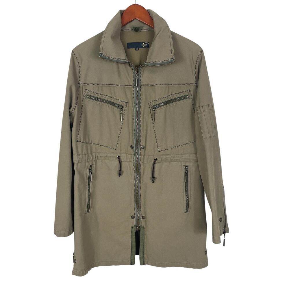 Just Cavalli Military Cargo Jacket Classic Y2K Designer Olive Green Men's Sz 40